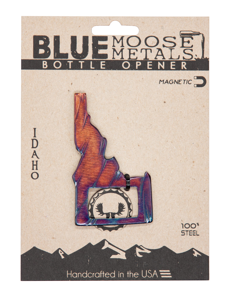 Idaho State Magnetic Bottle Opener created by Blue Moose Metals. Made in Montana