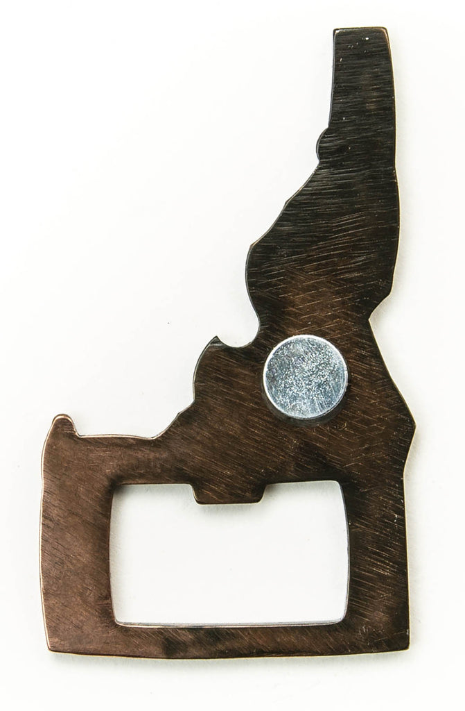 Idaho State Magnetic Bottle Opener created by Blue Moose Metals. Made in Montana