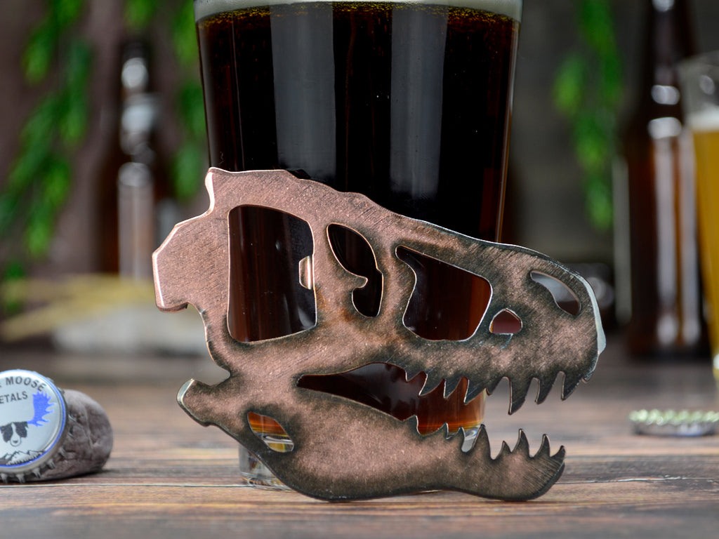 T-Rex Magnetic Bottle Opener created by Blue Moose Metals. Made in Montana