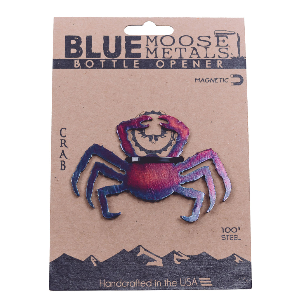Crab Magnetic Bottle Opener created by Blue Moose Metals. Made in Montana