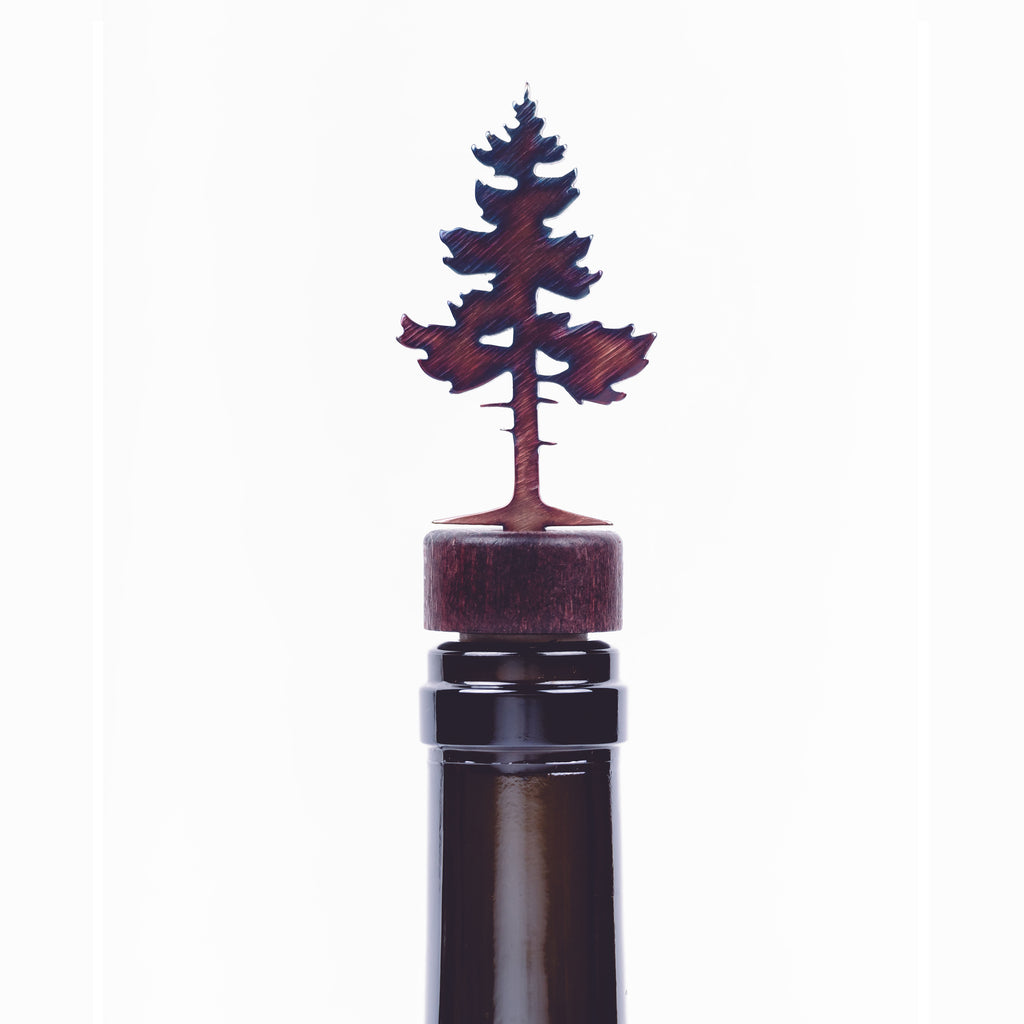 Pine Tree Wine Bottle Stopper Torch created by Blue Moose Metals. Made in Montana