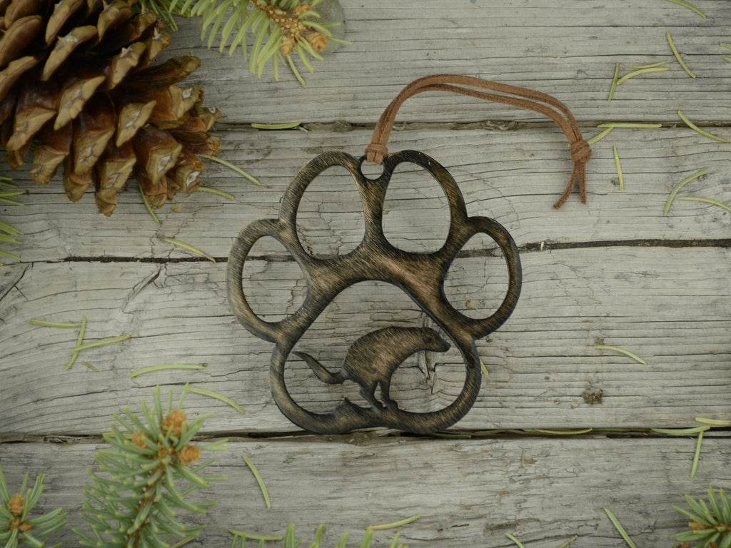 Pooping Dog Ornament Bronze created by Blue Moose Metals. Made in Montana