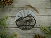 Personalized Moose Mountain Ornament Bronze created by Blue Moose Metals. Made in Montana
