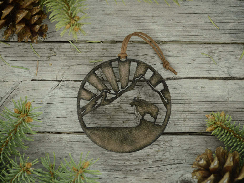 Mountain Goat Ornament Bronze created by Blue Moose Metals. Made in Montana