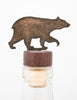Black Bear Wine Bottle Stopper Bronze created by Blue Moose Metals. Made in Montana