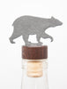 Black Bear Wine Bottle Stopper Silver created by Blue Moose Metals. Made in Montana