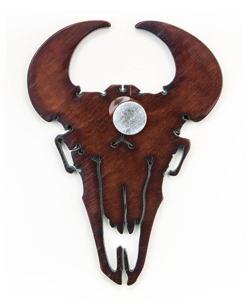 Bison Skull Magnetic Bottle Opener created by Blue Moose Metals. Made in Montana