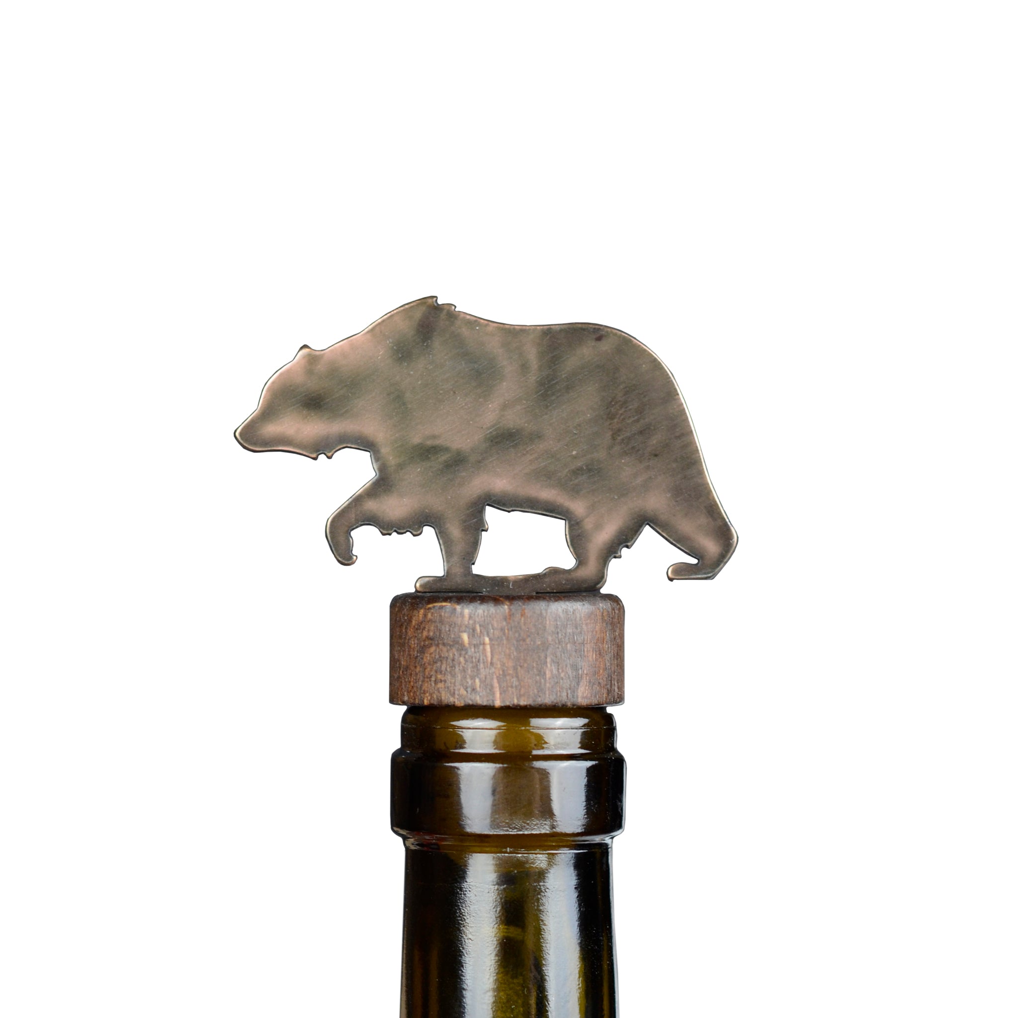 Bear Wine Bottle Stopper | Blue Moose Metals