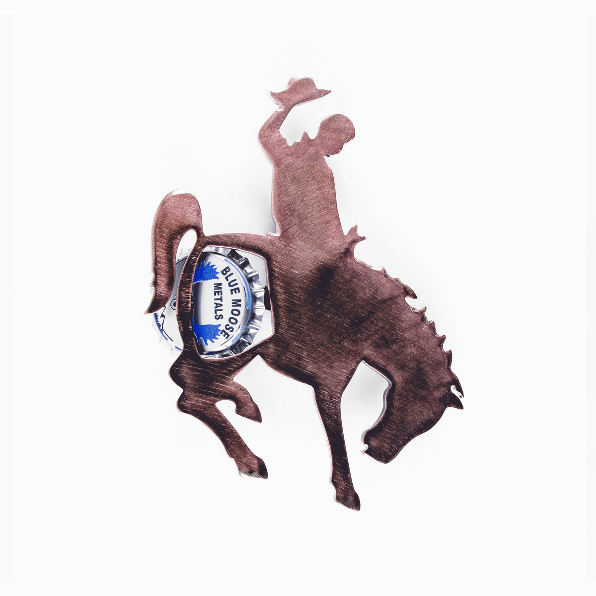 Bronco Bottle Opener Rodeo Riding Bucking Horse Blue Moose Metals