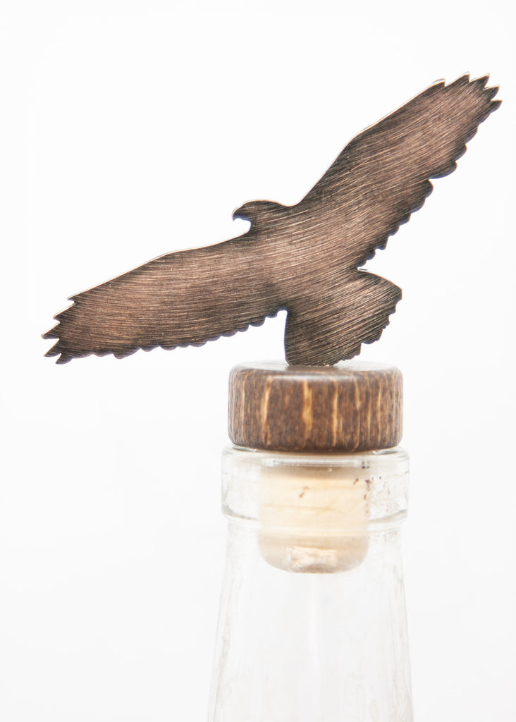 Eagle Wine Bottle Stopper Bronze created by Blue Moose Metals. Made in Montana