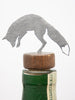 Fox Wine Bottle Stopper Silver created by Blue Moose Metals. Made in Montana