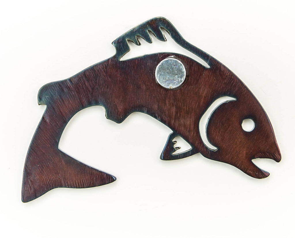 Fish Magnetic Bottle Opener created by Blue Moose Metals. Made in Montana