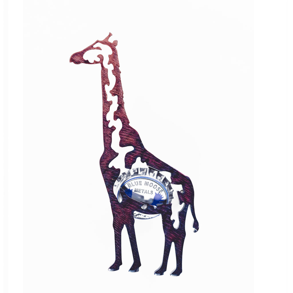 Giraffe Magnetic Bottle Opener Torch created by Blue Moose Metals. Made in Montana