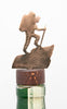Hiker Wine Bottle Stopper Bronze created by Blue Moose Metals. Made in Montana