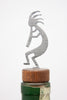 Kokopelli Wine Bottle Stopper Silver created by Blue Moose Metals. Made in Montana