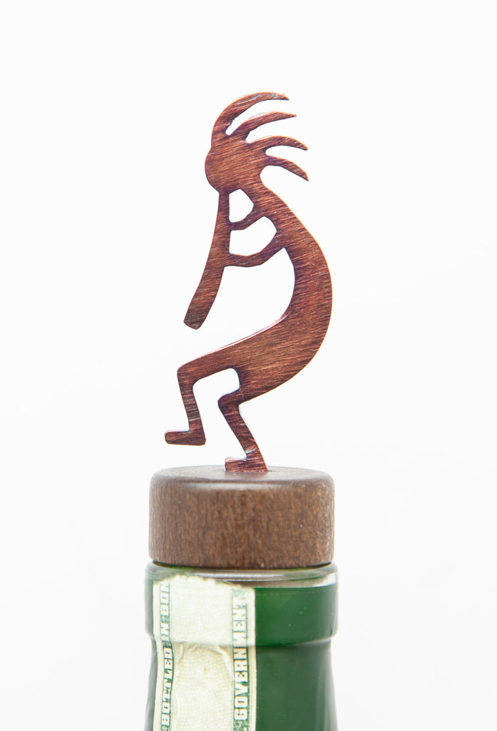 Kokopelli Wine Bottle Stopper Torch created by Blue Moose Metals. Made in Montana