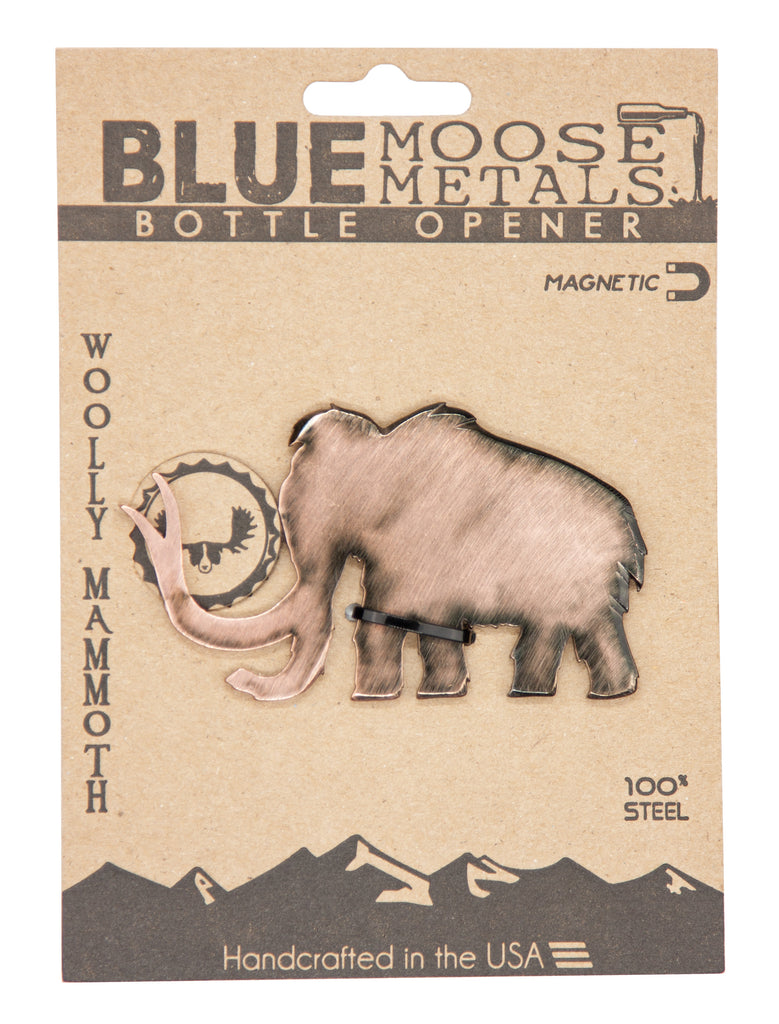 Woolly Mammoth Magnetic Bottle Opener created by Blue Moose Metals. Made in Montana