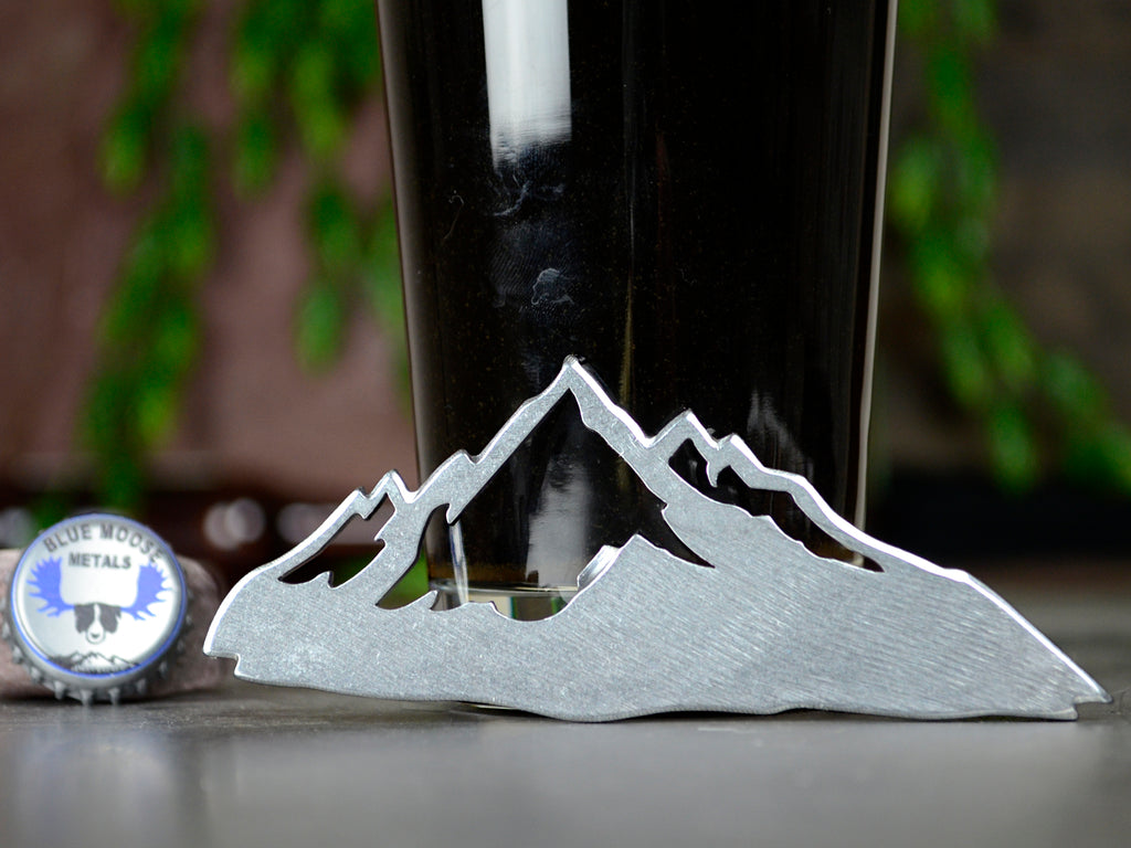 Mountain Range Magnetic Bottle Opener created by Blue Moose Metals. Made in Montana