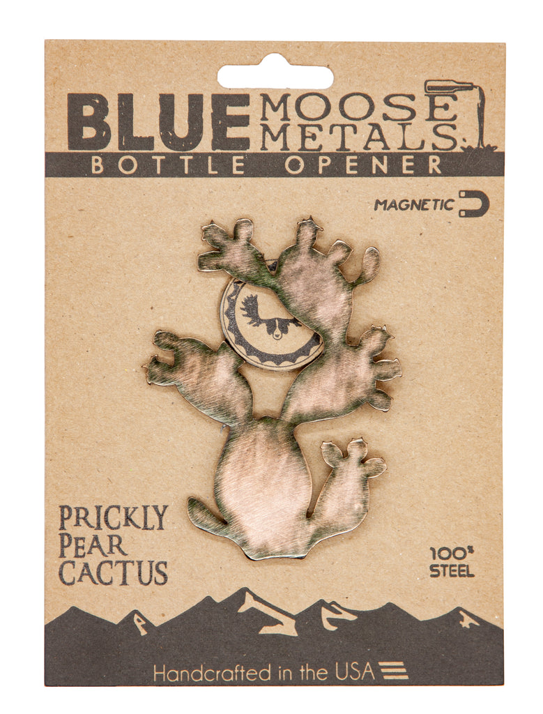 Prickly Pear Cactus Magnetic Bottle Opener created by Blue Moose Metals. Made in Montana