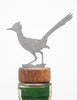Roadrunner Wine Bottle Stopper Silver created by Blue Moose Metals. Made in Montana