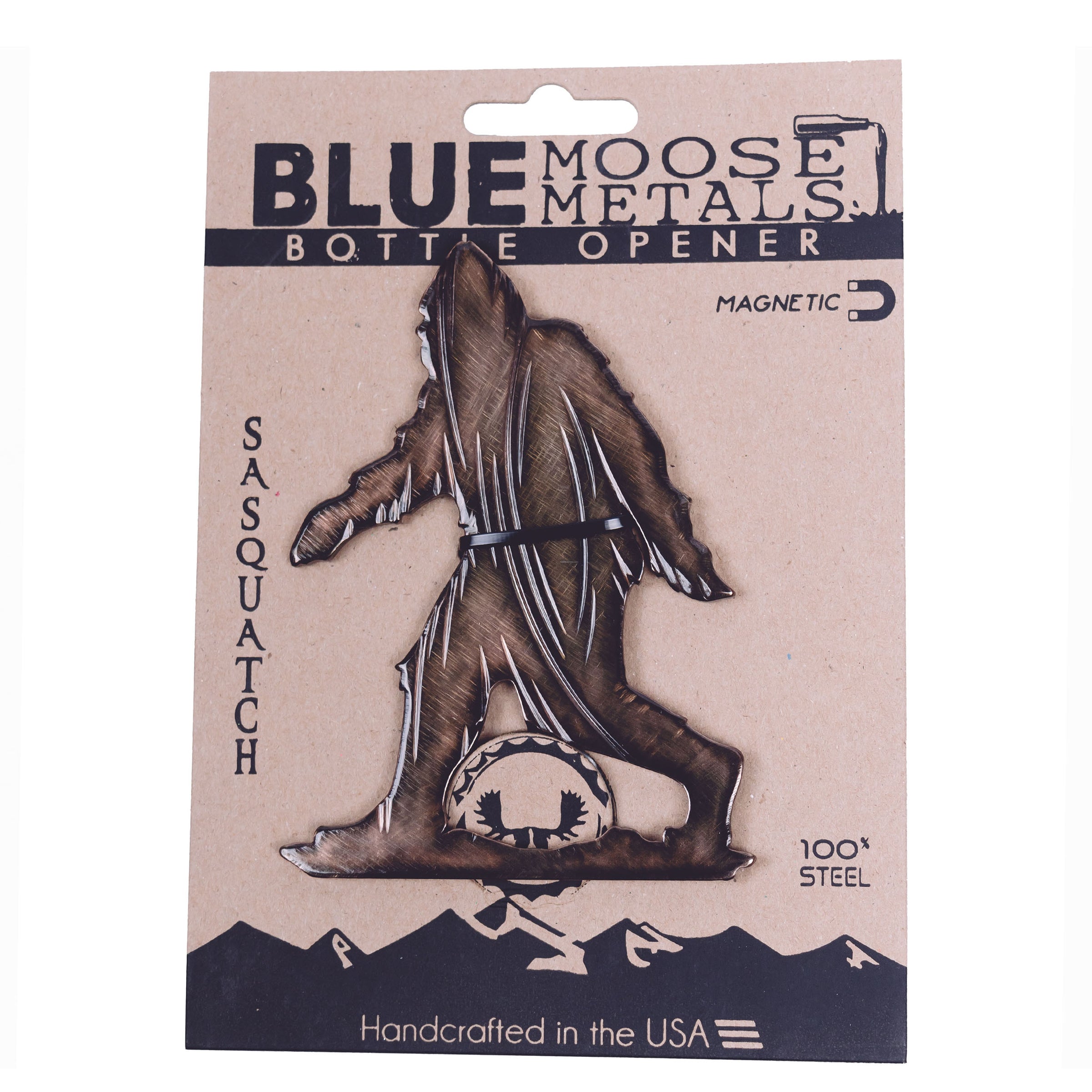 Sasquatch Big Foot Beer Bottle Opener - Made in Montana | Blue