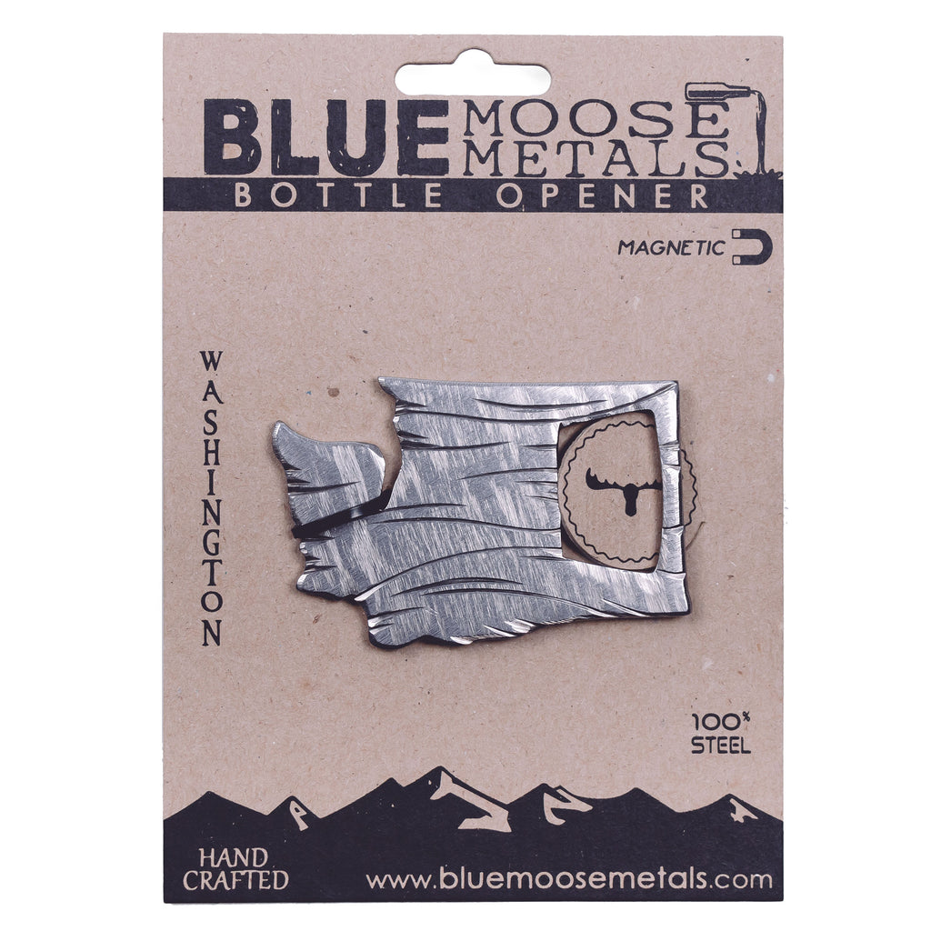 Washington State Magnetic Bottle Opener created by Blue Moose Metals. Made in Montana