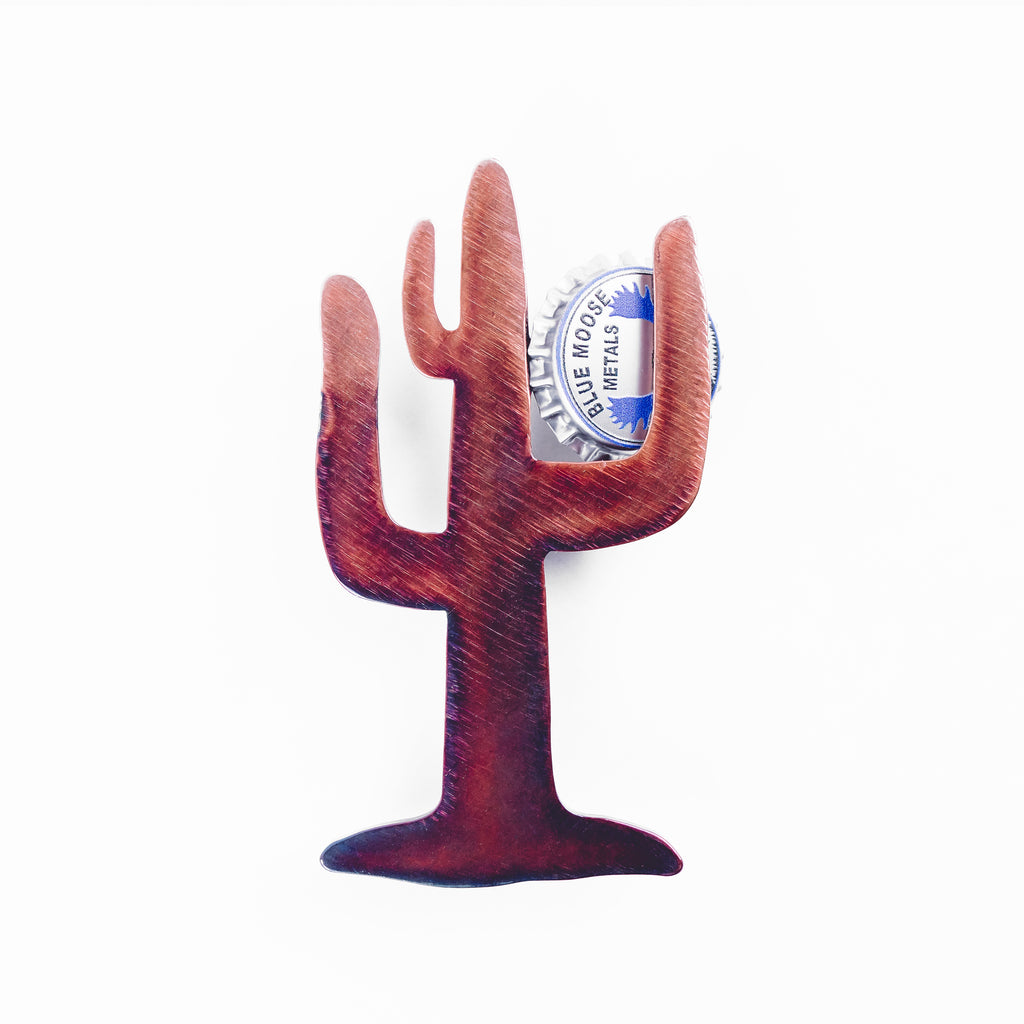 Cactus Magnetic Bottle Opener Torch created by Blue Moose Metals. Made in Montana