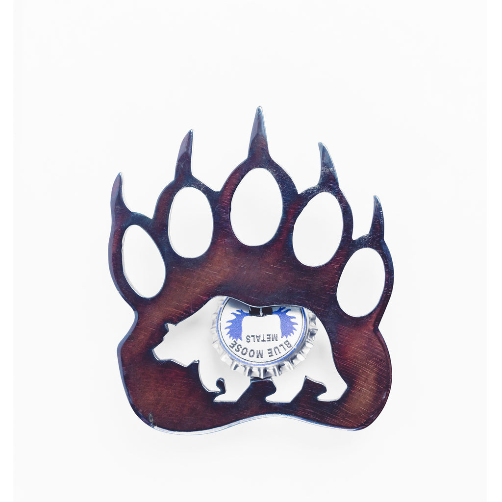 Grizzly Paw Magnetic Bottle Opener Torch created by Blue Moose Metals. Made in Montana