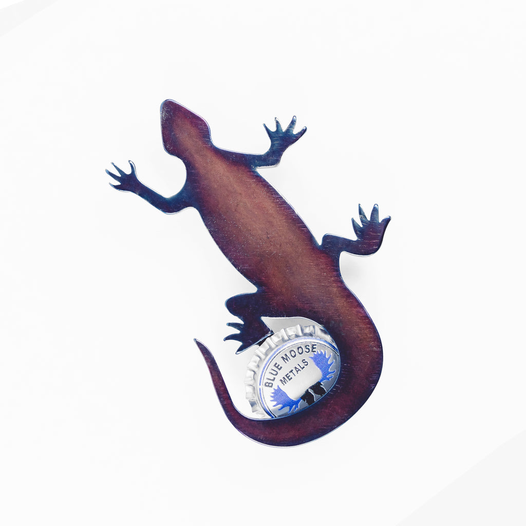 Lizard - Handmade Steel Magnetic Bottle Opener | Blue Moose Metals