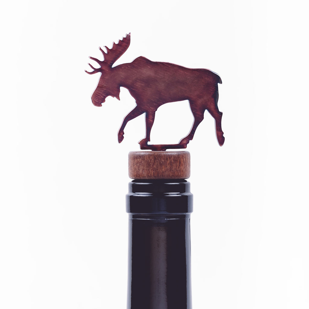 Moose Wine Bottle Stopper Torch created by Blue Moose Metals. Made in Montana